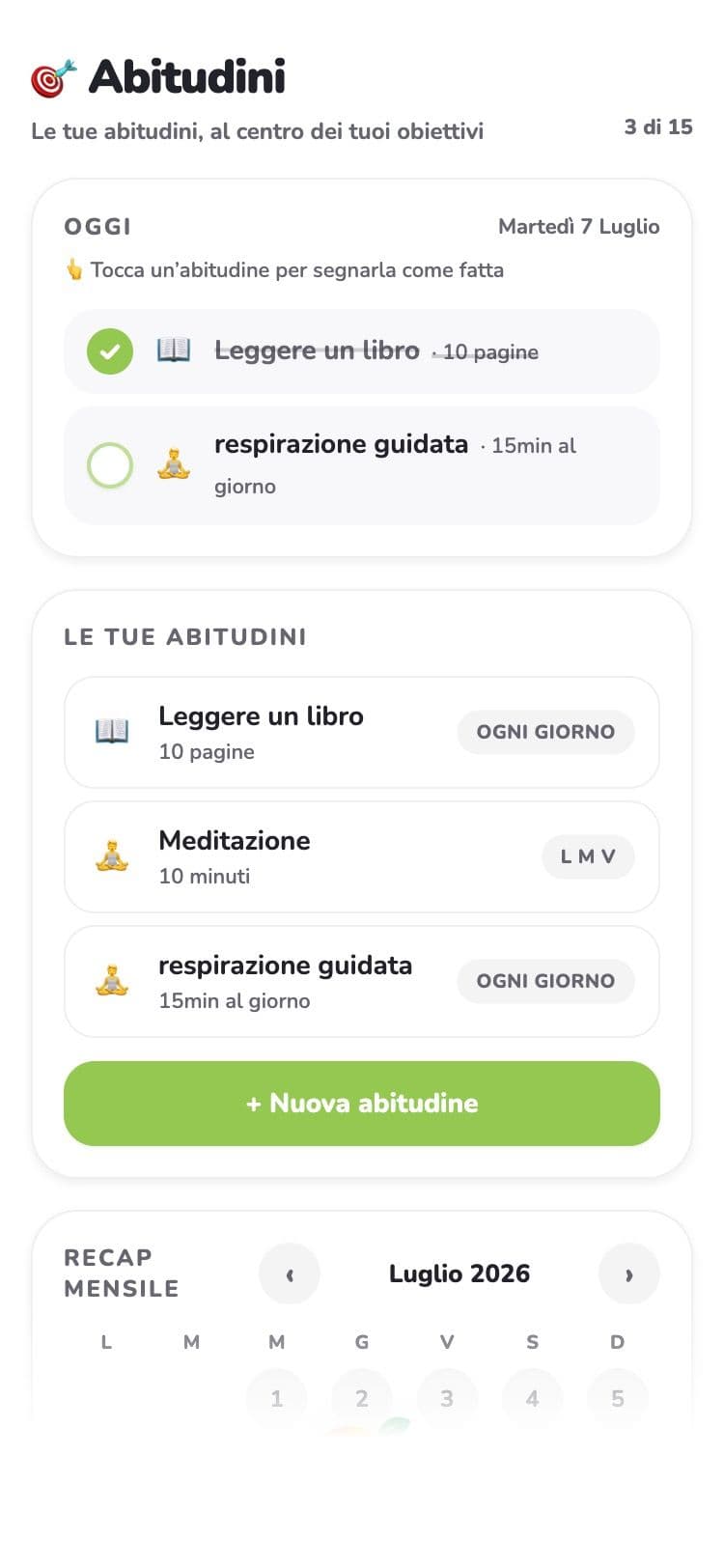 Habits with the monthly recap